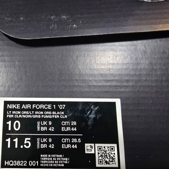 Nike Air Force 1 '07 Cordura Shoes Lt Iron Ore Black HQ3822-001 Men's 10 NEW - Picture 9 of 15